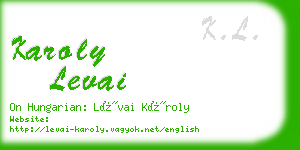 karoly levai business card